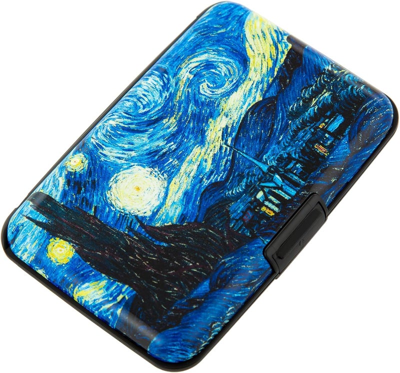Kaabao Credit Card Holder for Women Men RFID Blocking Metal Wallet Slim Business Aluminum ID Hard Case (van Gogh The Starry Night) - Image 1